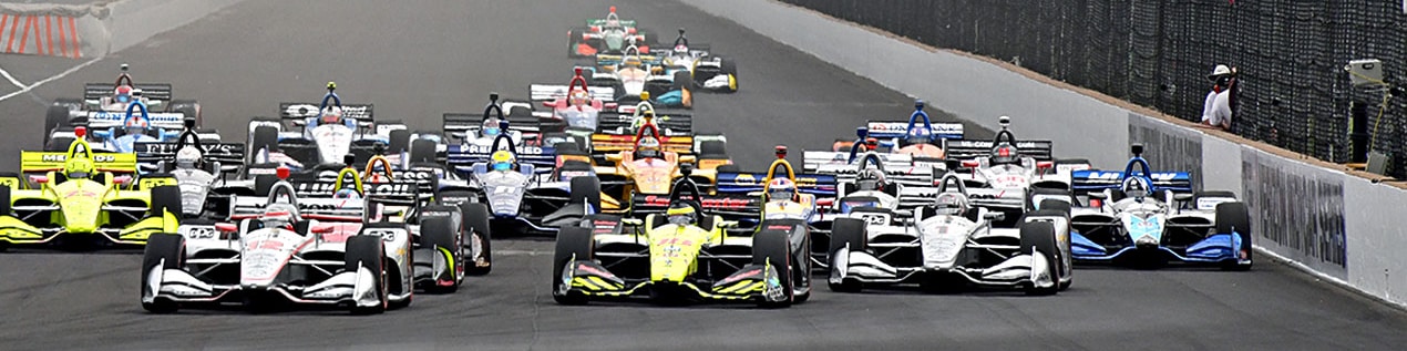 indy cars racing to through the start line Salt Lake City